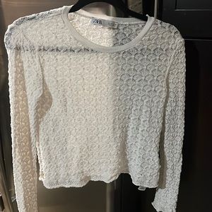 Zara off white sweater top